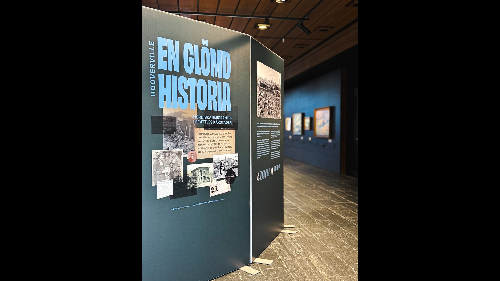 Bild från utställningen Hooverville på Utvandrarnas hus i Växjö