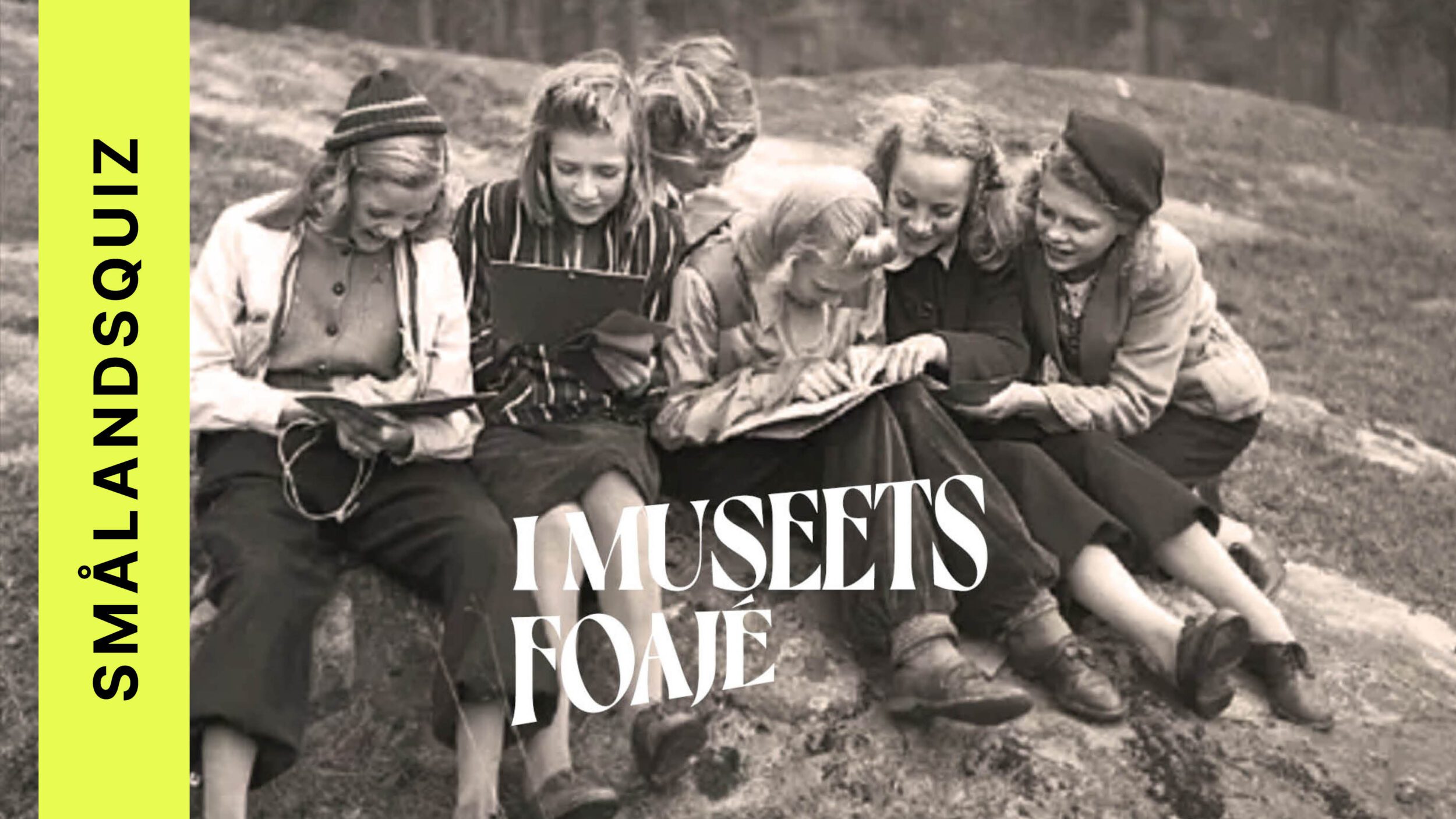 Skolflickor under orientering i Småland, 1940-tal (arkivbild)