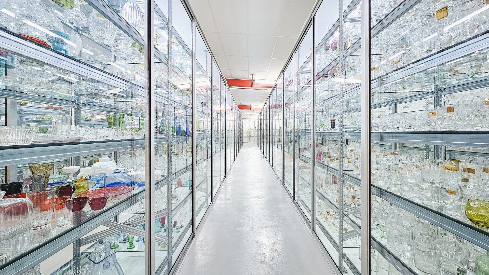 glasmagasin på Kulturarvscentrum Småland